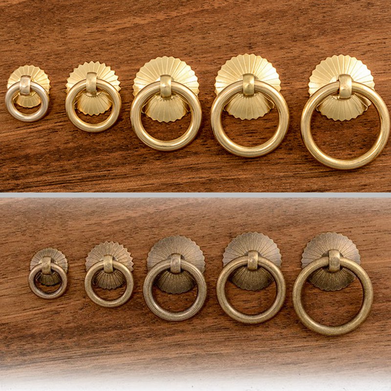 Drawer Pull Gold - 빈티지 황동 캐비닛 링 손잡이, 골드