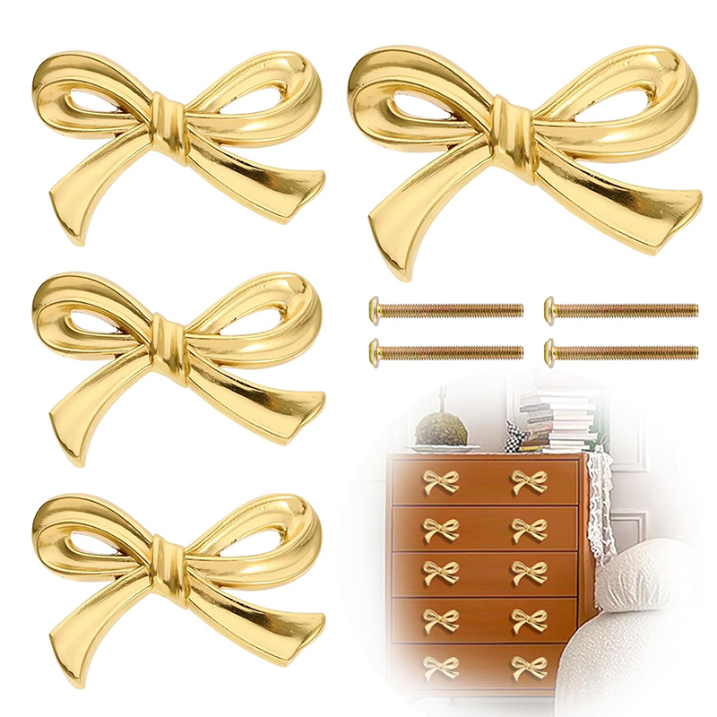 Drawer Pull Gold - 2/4/8Pcs 활 모양 서랍 손잡이 골드