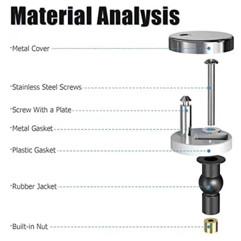 Furniture Screw Type - 2개 변기 시트 상단 고정 힌지