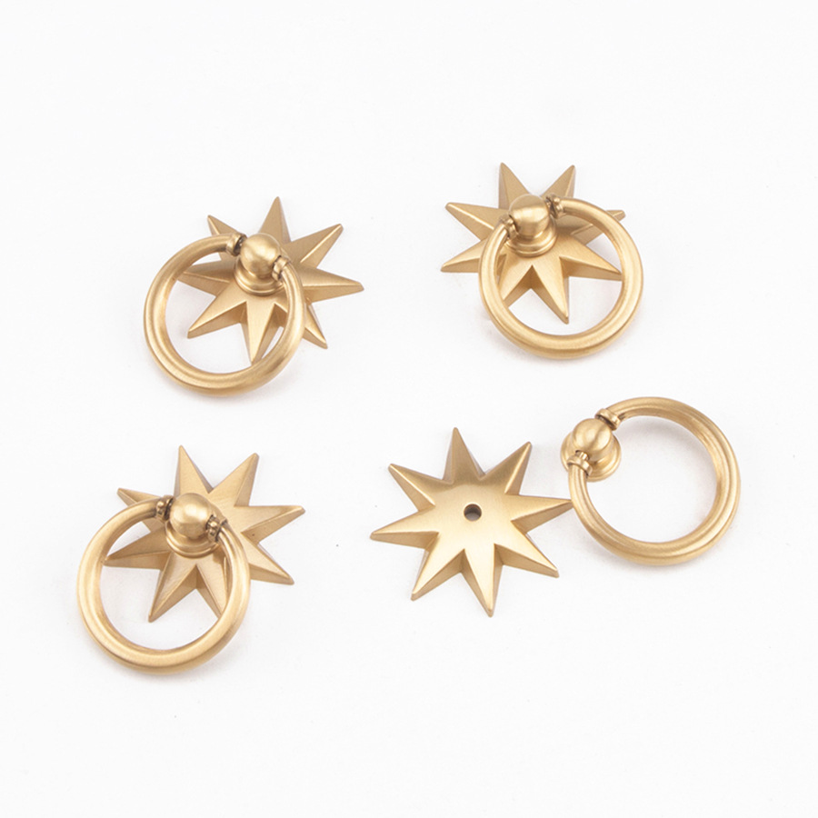 Drawer Pull Gold - 아니스 스타 모양 캐비닛 앤틱 황동