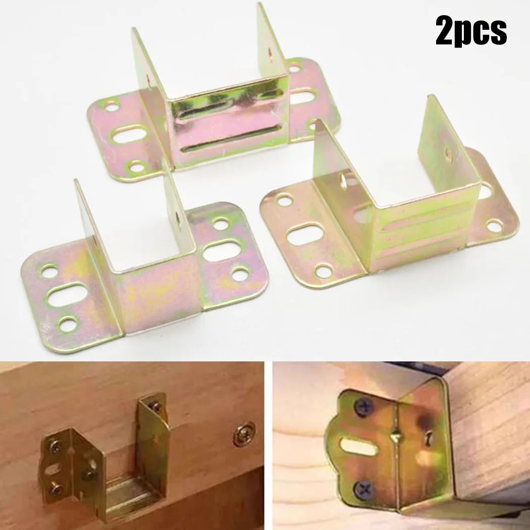 2pcs U 모양의 금속 침대 브래킷 침대 프레임 고정 - Furniture Hardware For Bed 리뷰 및 가격