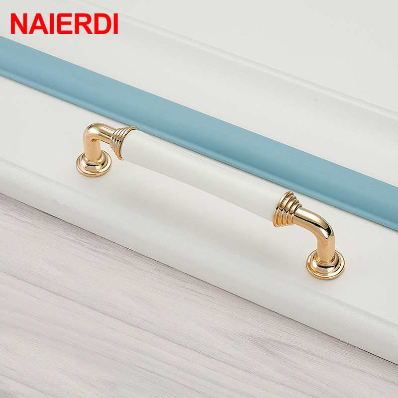 NAIERDI-골드 화이트 세라믹 캐비닛 손잡이, 서랍 - Drawer Pull Gold 리뷰 및 가격