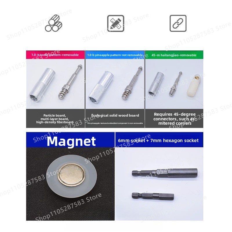 견고한 투명 연결부 2-in-1 무공성 자석나사 목공용 - Furniture Screw Type 리뷰 및 가격